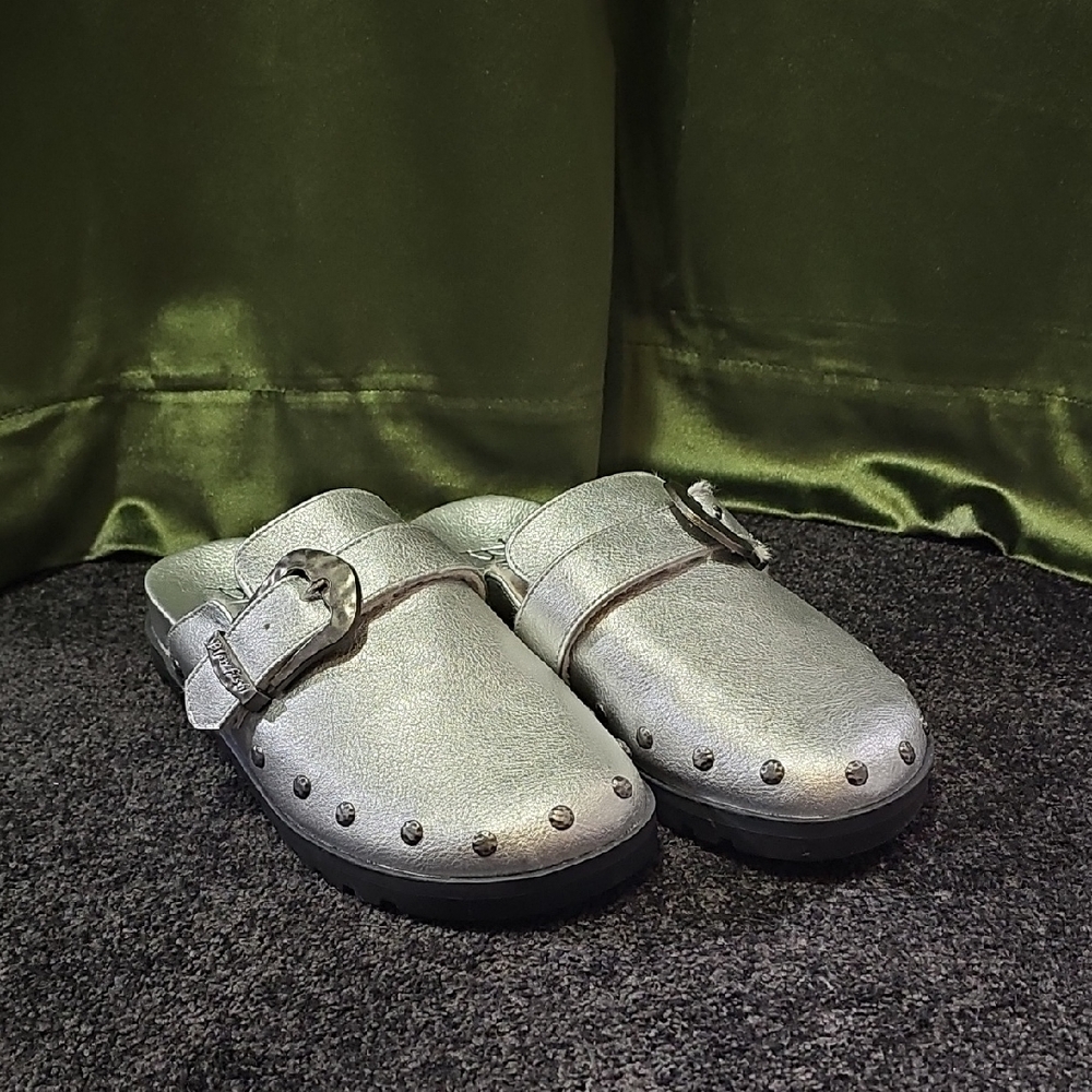 Blowfish Silver Studded Slip-On Clogs